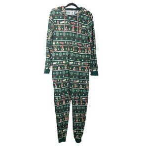 Mickey Mouse Icon Holiday One-Piece Pajama for Adults
 SZ M Green Christmas zip